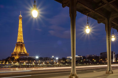 Illuminated city at night