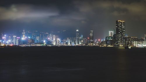 Illuminated city at night