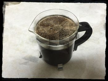 Coffee cup on table