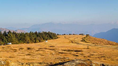 Beautiful view of himalayan range from chirmiri peak, chakrata, uttarakhand