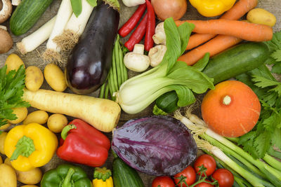 Arrangement of fresh vegetable fruits