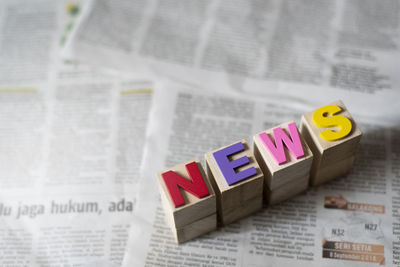 Close-up of toy on table