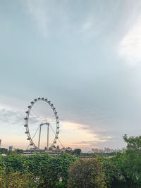 Ferris wheel against cloudy sky