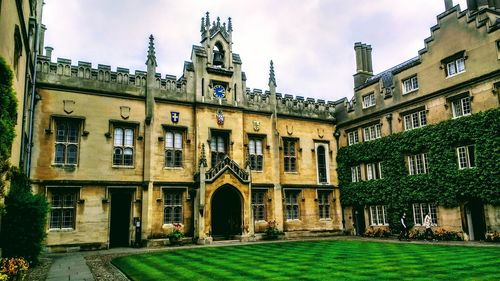 Low angle view of historic building against sky