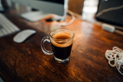 Close-up of coffee on table