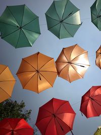 Low angle view of umbrellas