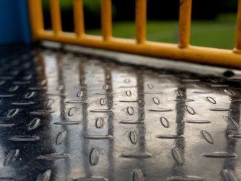 Close-up of text on metal