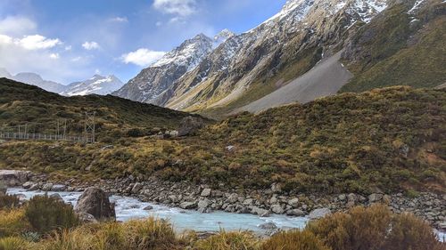 Scenic view of mountains against sky