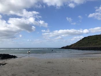 Scenic view of beach against sky
