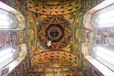 Low angle view of ornate ceiling in building