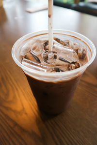 Close-up of coffee on table