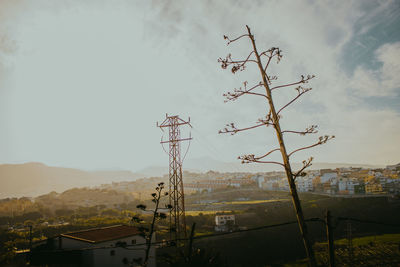 Scenic view of tree mountains against sky