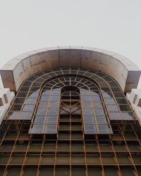 Low angle view of modern building against clear sky
