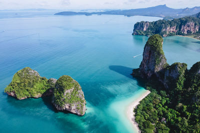 High angle view of sea against sky