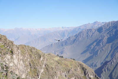 Scenic view of mountains against clear sky