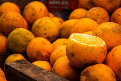 Close-up of fruits for sale at market stall