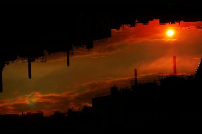 Silhouette of landscape at sunset