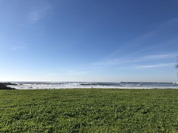 Scenic view of beach against sky