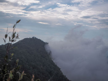 Low angle view of mountains against sky