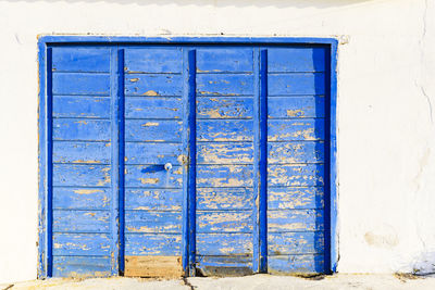 Closed door of old building