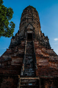 Low angle view of old building against sky