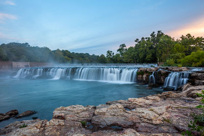 Scenic view of waterfall