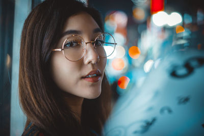 Close-up portrait of young woman