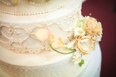 Wedding cake. selective focus. copy space.