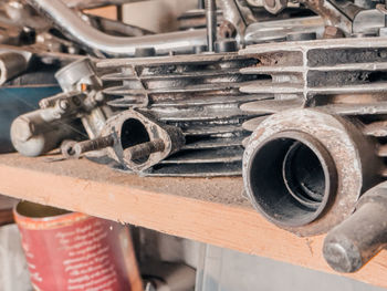 Close-up of rusty machine part