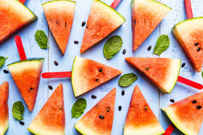 High angle view of chopped fruits in plate