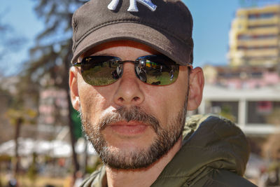 Portrait of man wearing sunglasses