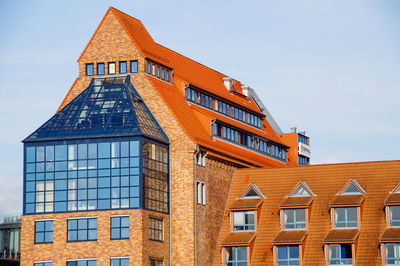 Low angle view of residential building against sky