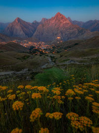 City lights in between the mountains 