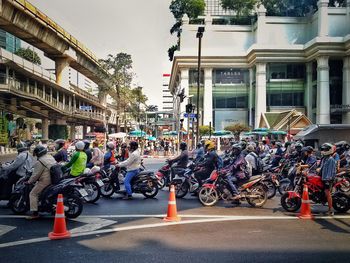 Cars parked on street