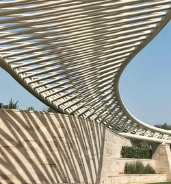 Low angle view of built structure against blue sky