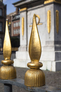 Close-up of statue against temple