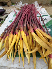 Close-up of vegetables for sale in market