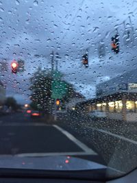 Rain drops on car windshield