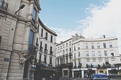 Low angle view of buildings in city