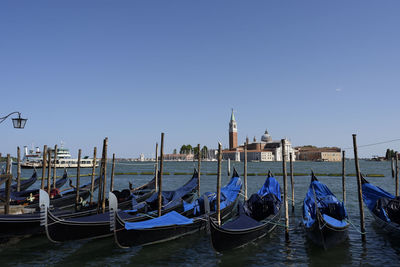 Gondolas in the venetian lagoon