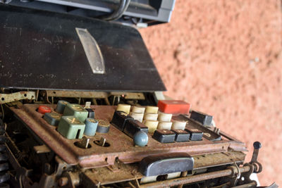 Old and damaged typewriter