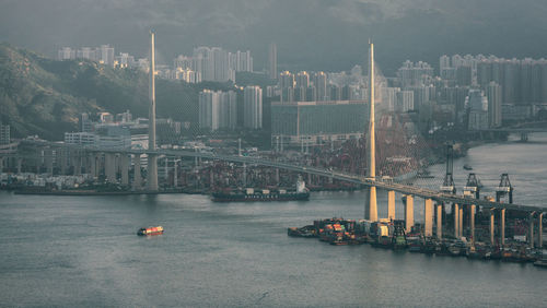 Bridge over river in city