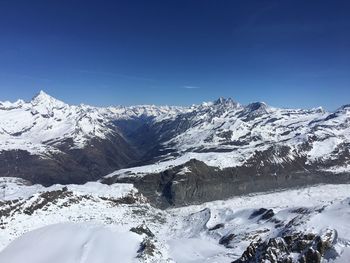 Idyllic shot of snowcapped mountains against sky