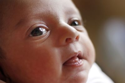 Close-up portrait of cute baby girl