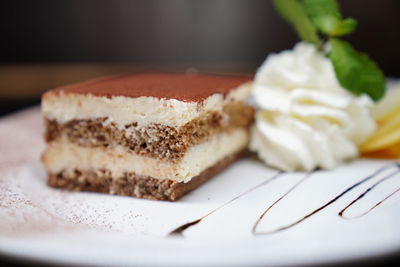 Close-up of cake in plate