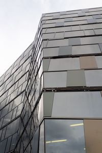 Low angle view of modern building against clear sky