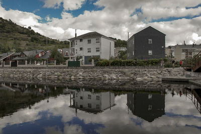 Reflection of buildings in water