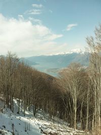 Scenic view of landscape against cloudy sky