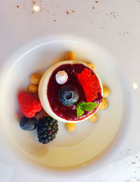 Directly above shot of breakfast served in plate