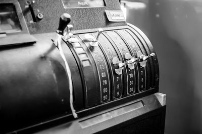 Close-up of vintage camera